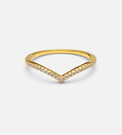 Pave Wishbone Ring in Gold