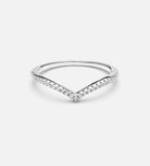 Pave Wishbone Ring in Silver