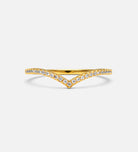 Pave Wishbone Ring in Gold