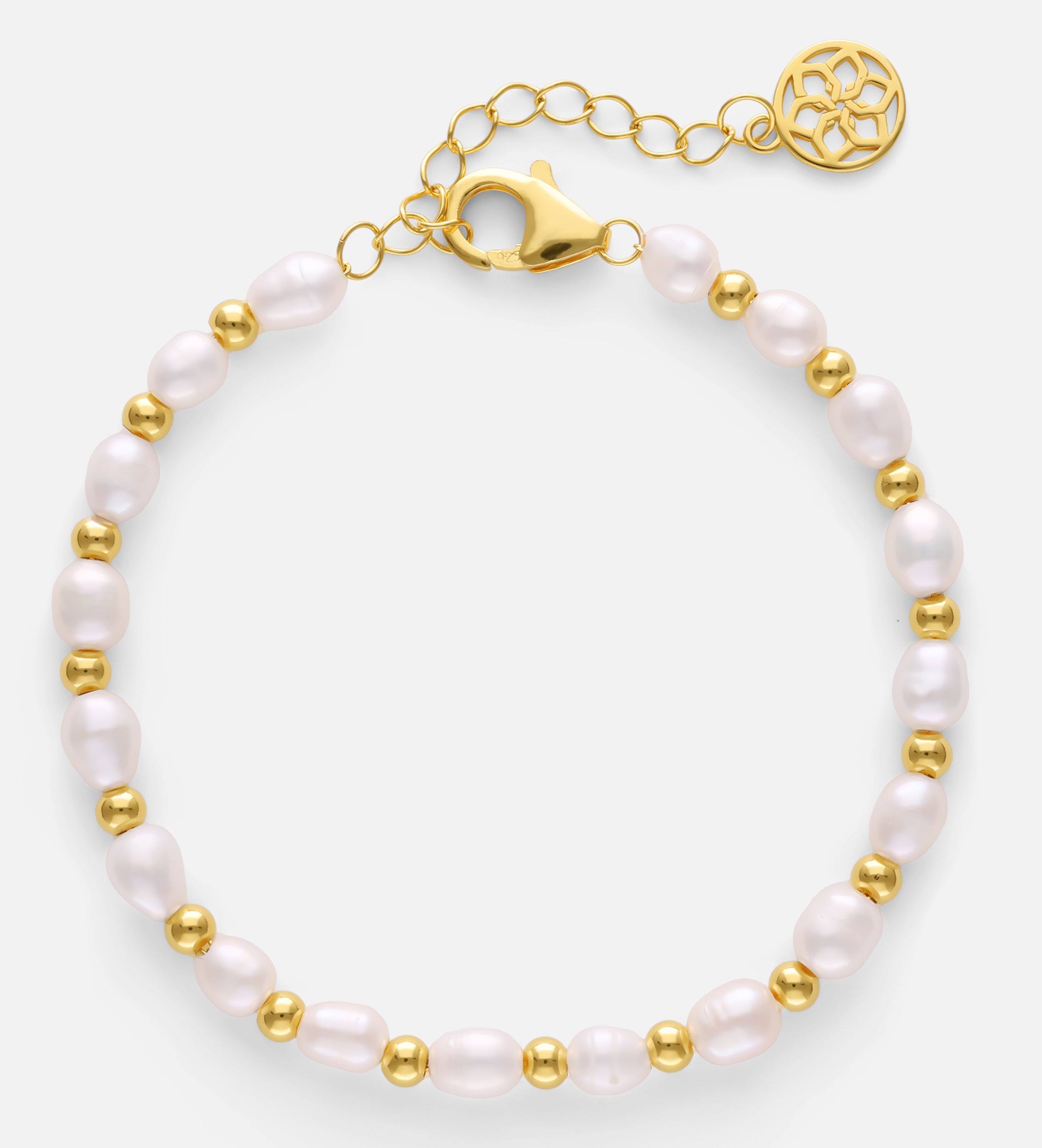 Pearl Beaded Bracelet in Gold