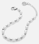 Pearl Beaded Bracelet in Silver
