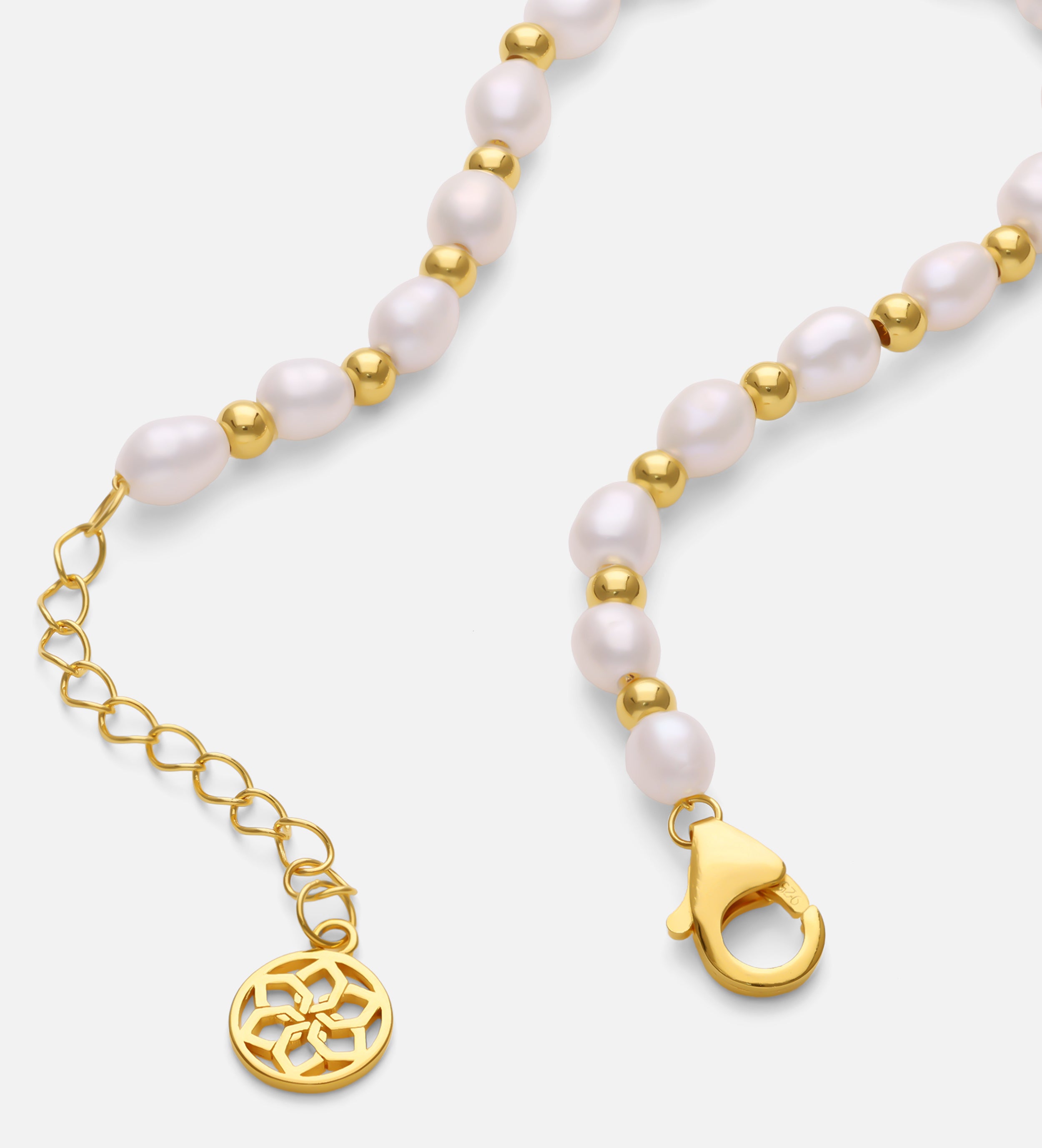 Pearl Beaded Bracelet in Gold