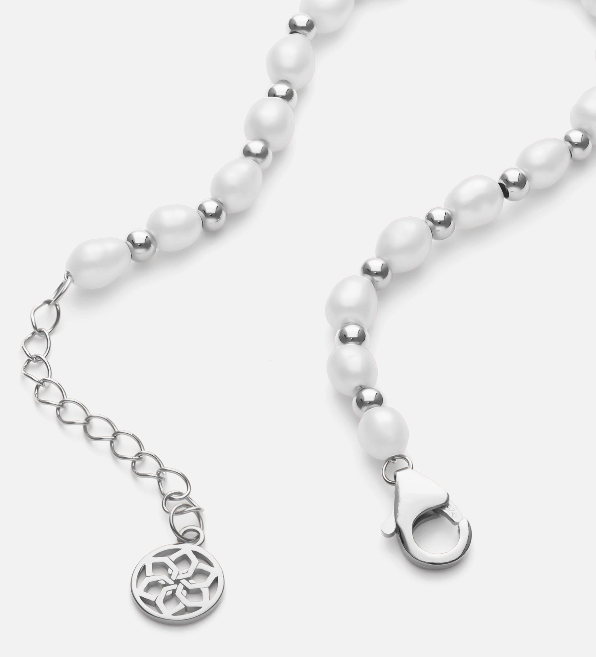 Pearl Beaded Bracelet in Silver