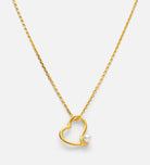 Pearl Heart Embrace Necklace in Gold