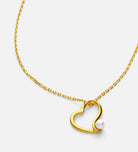 Pearl Heart Embrace Necklace in Gold