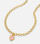 Pink Heart Chain Bracelet in Gold