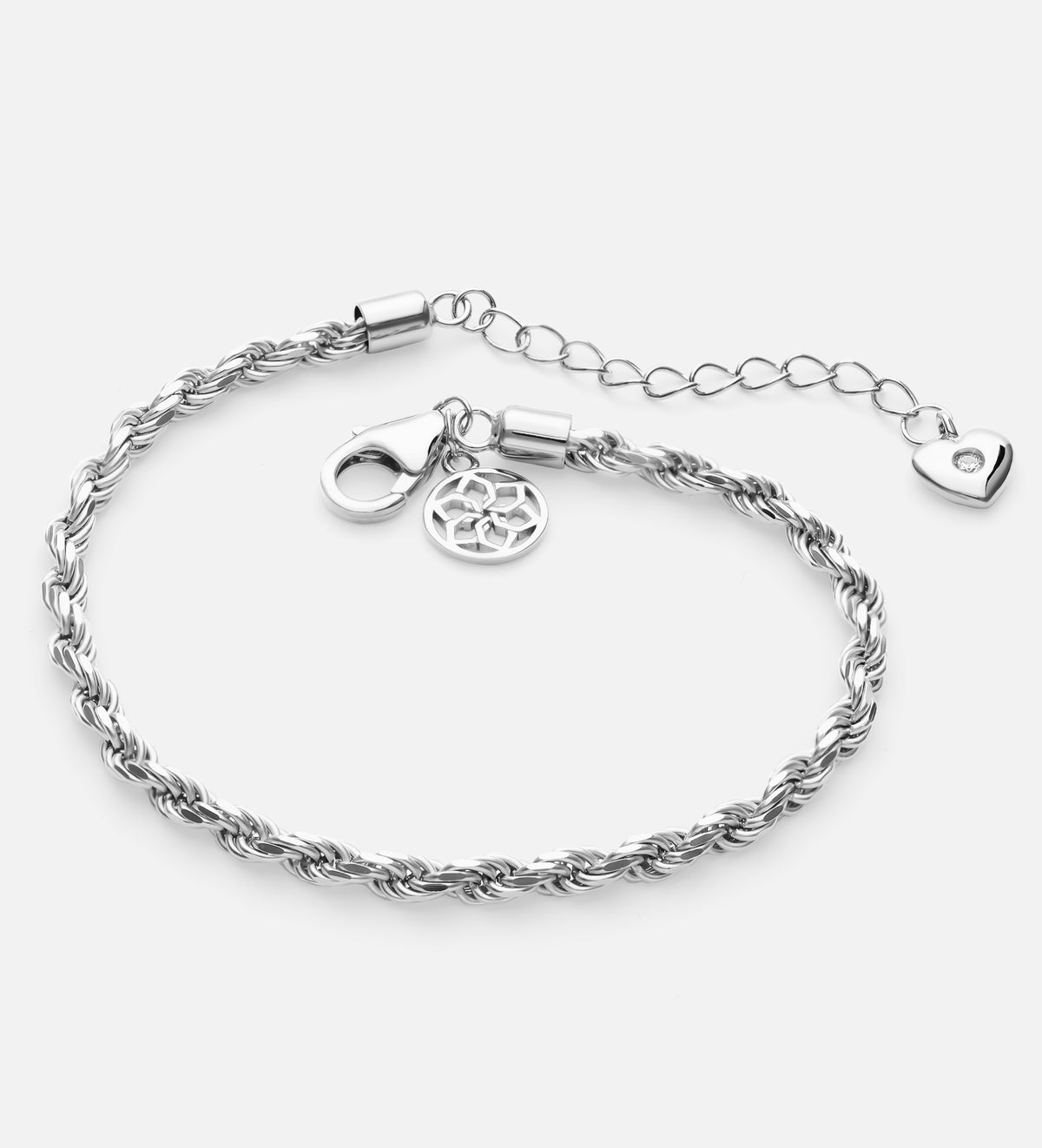 Rope Bracelet in Rhodium Plating on 925 Silver - Ash & Harry