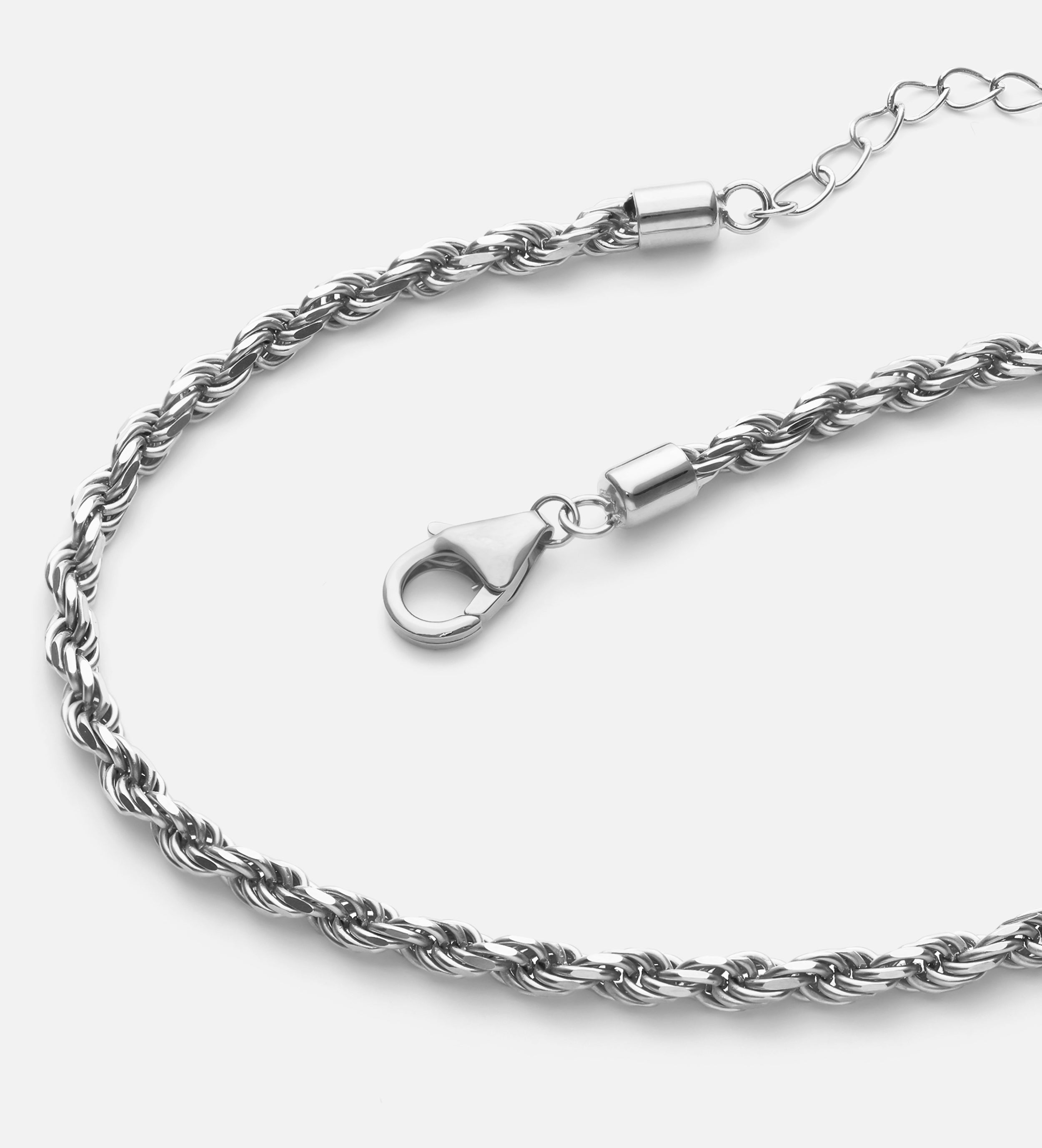 Rope Chain Anklet in Silver
