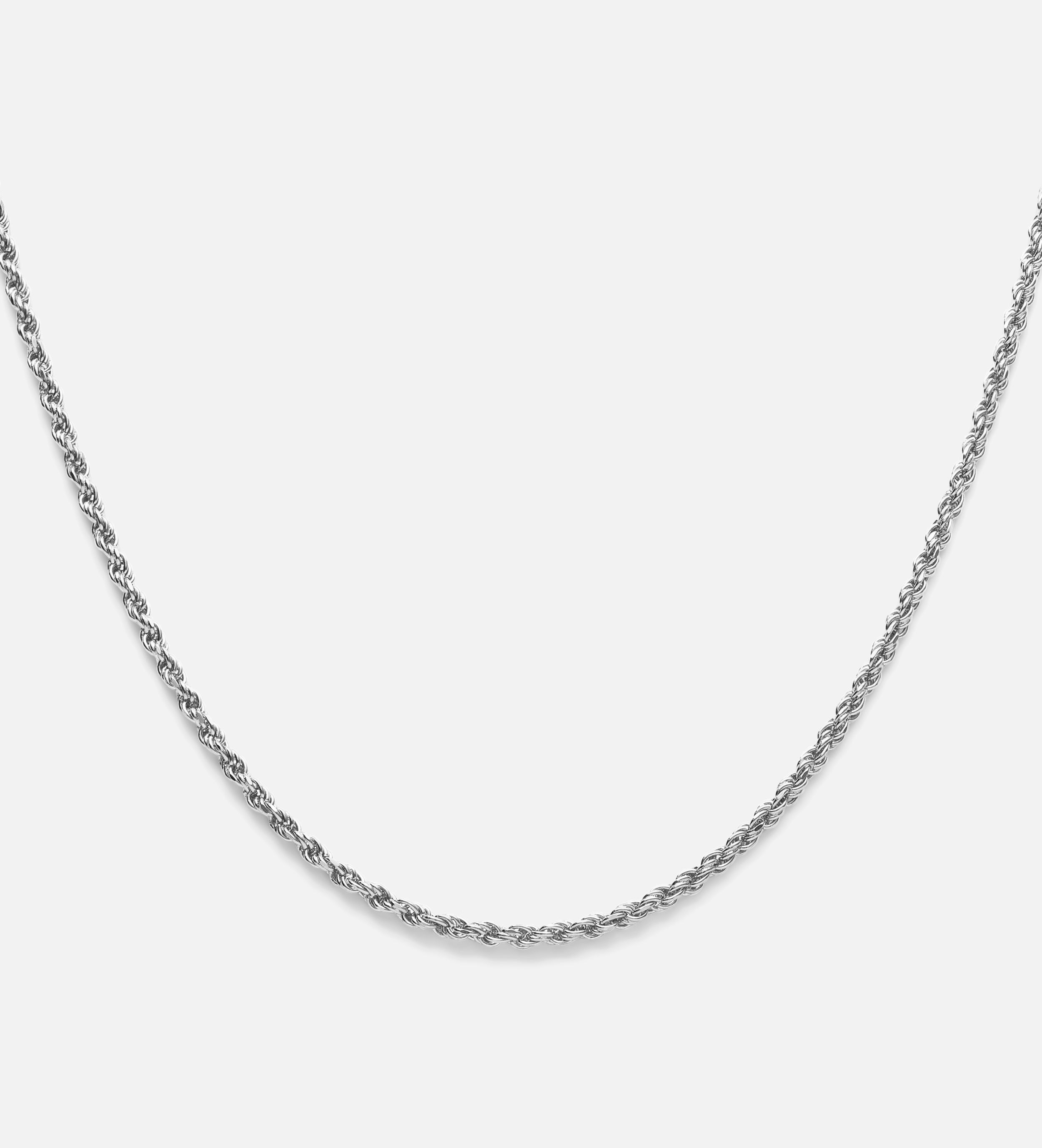 Rope Chain Necklace in Silver