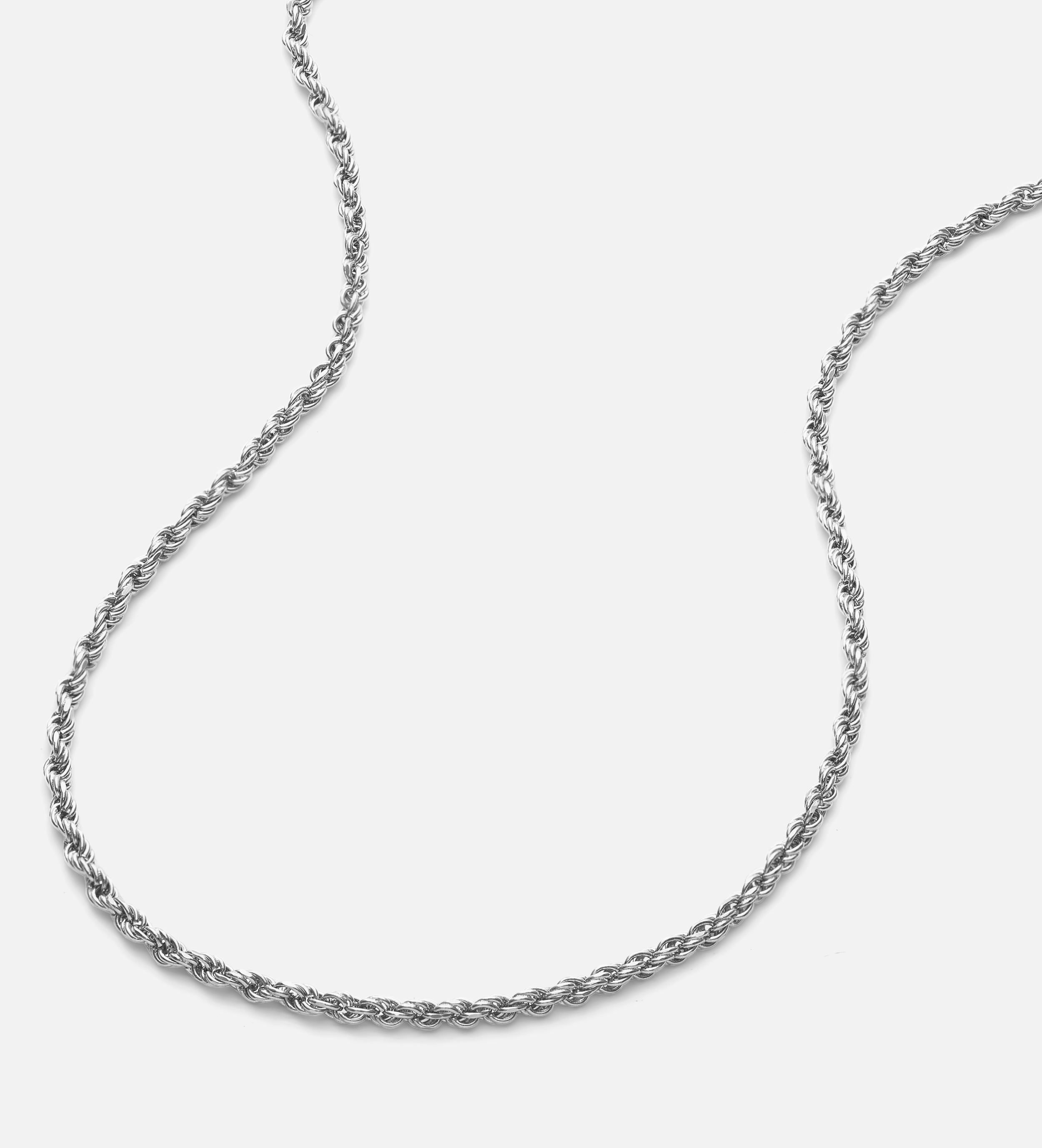 Rope Chain Necklace in Silver