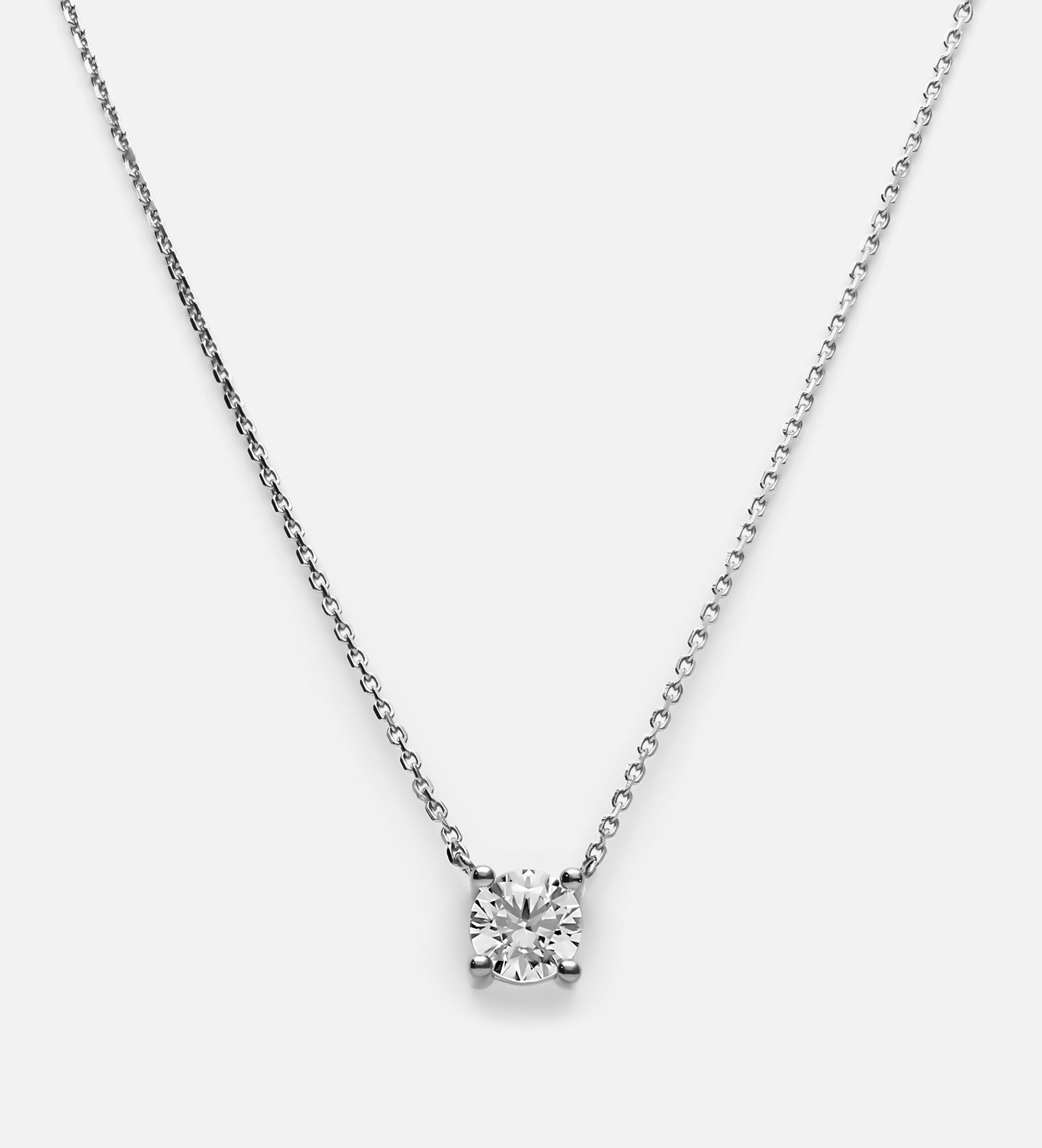 Solitaire Pendant Necklace in Silver