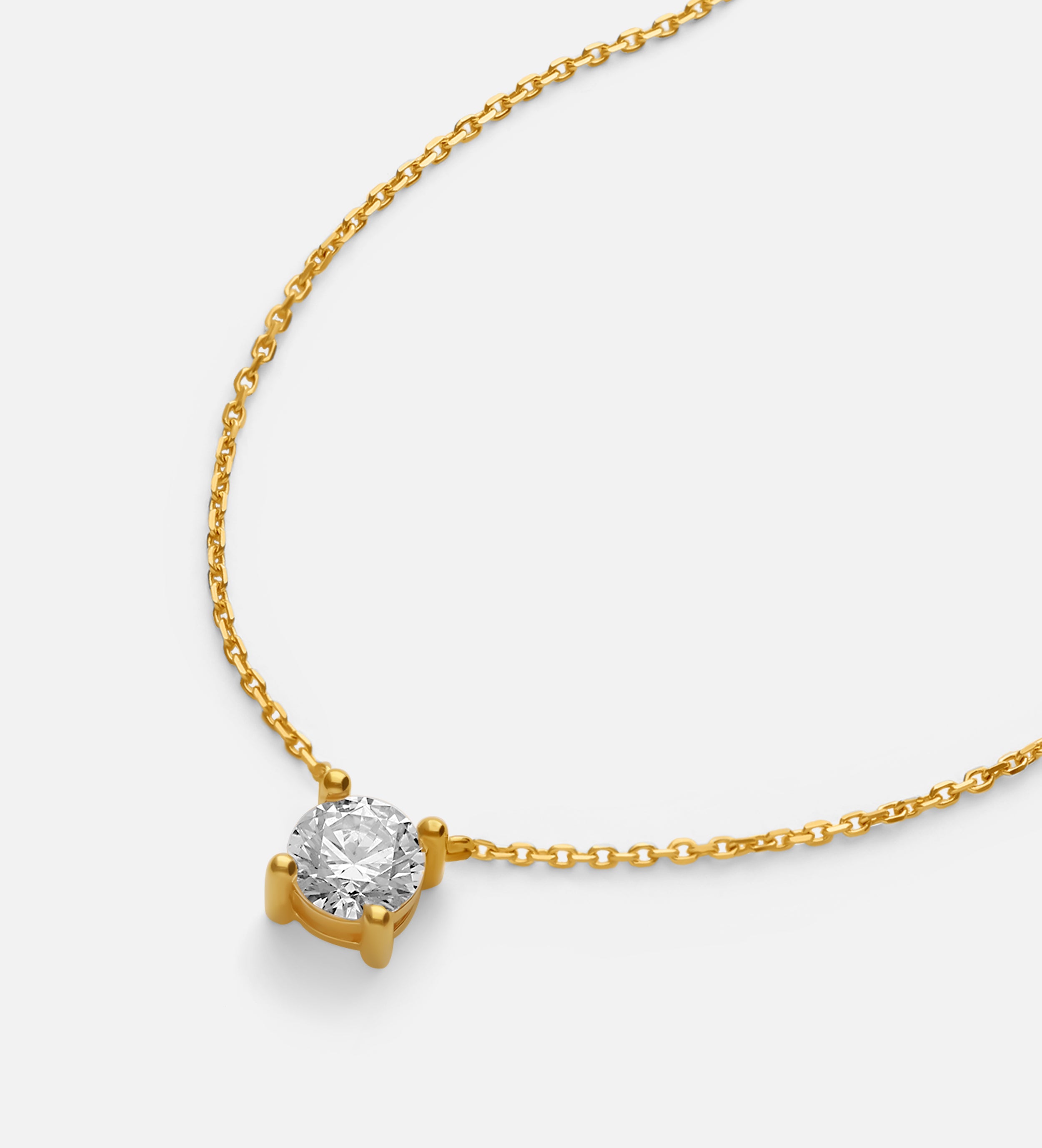 Solitaire Pendant Necklace in Gold
