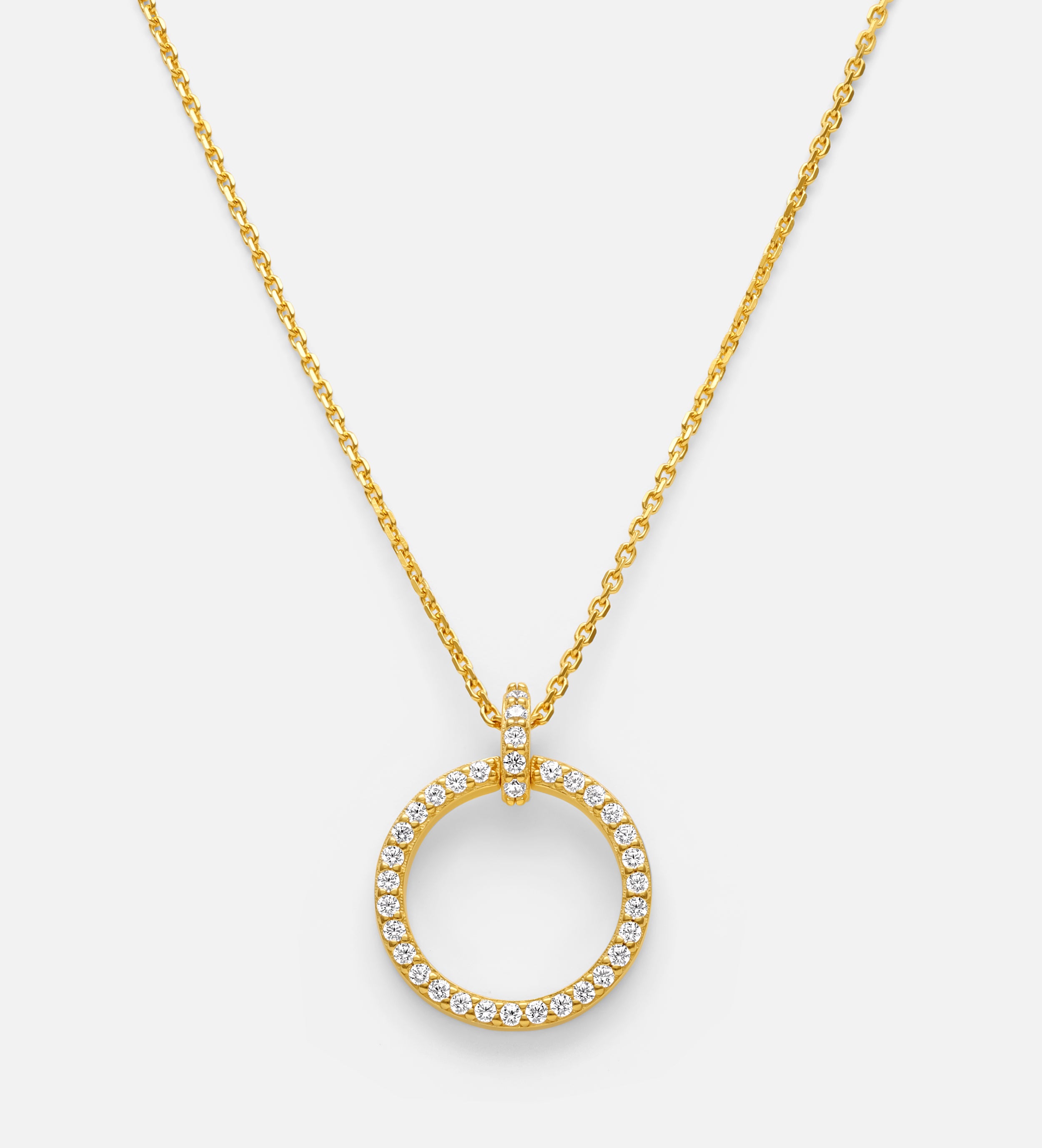 Gemstone Ring Necklace in Gold