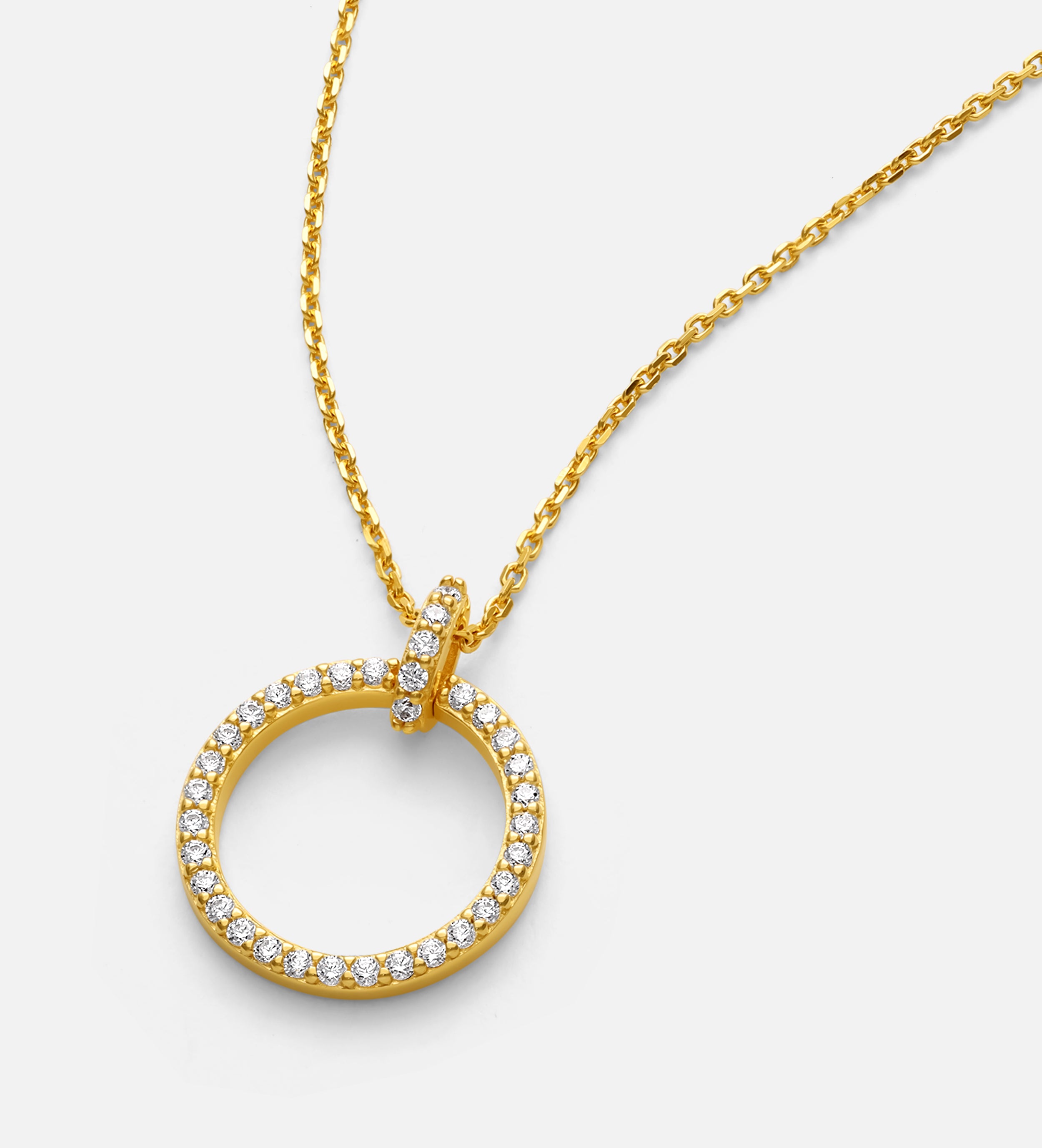 Gemstone Ring Necklace in Gold