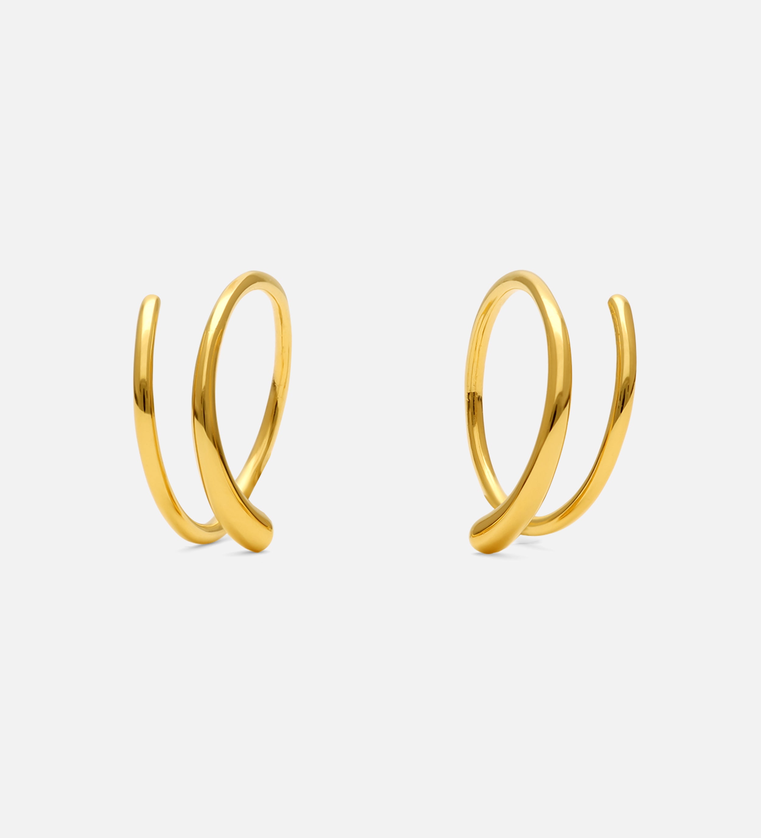 Spiral Hoops in Gold