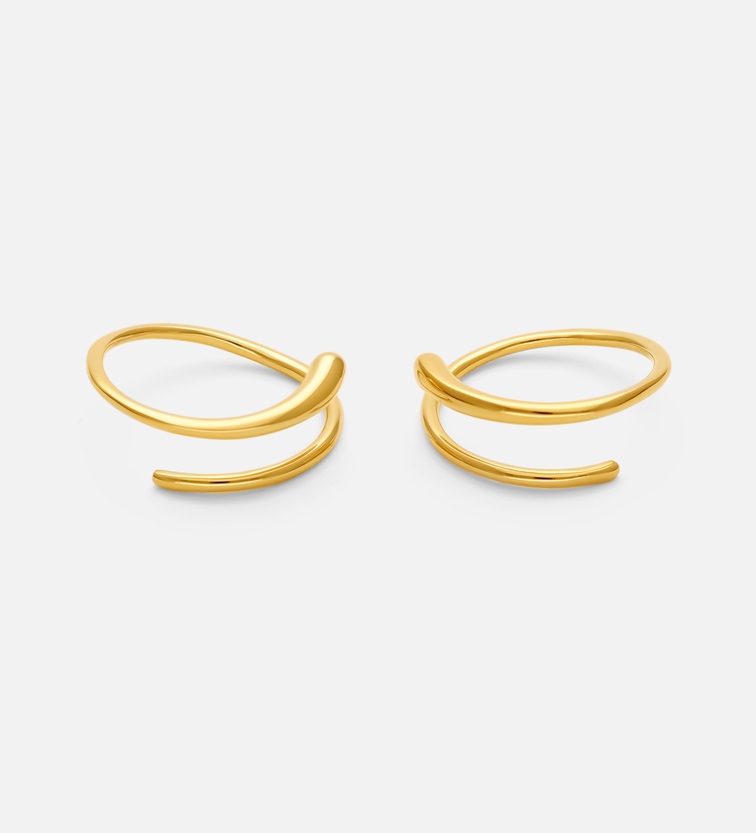 Spiral Hoops in Gold