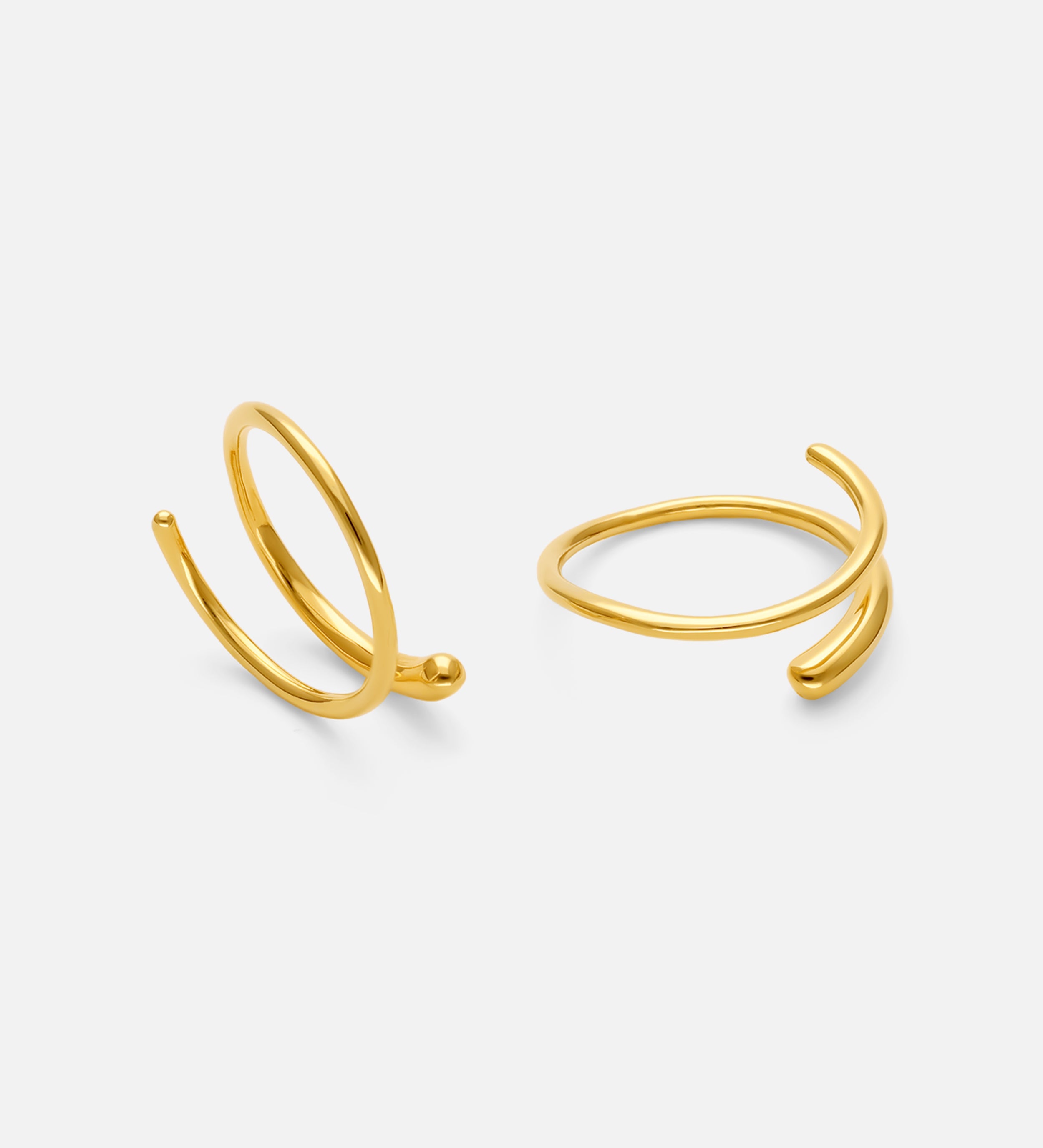Spiral Hoops in Gold