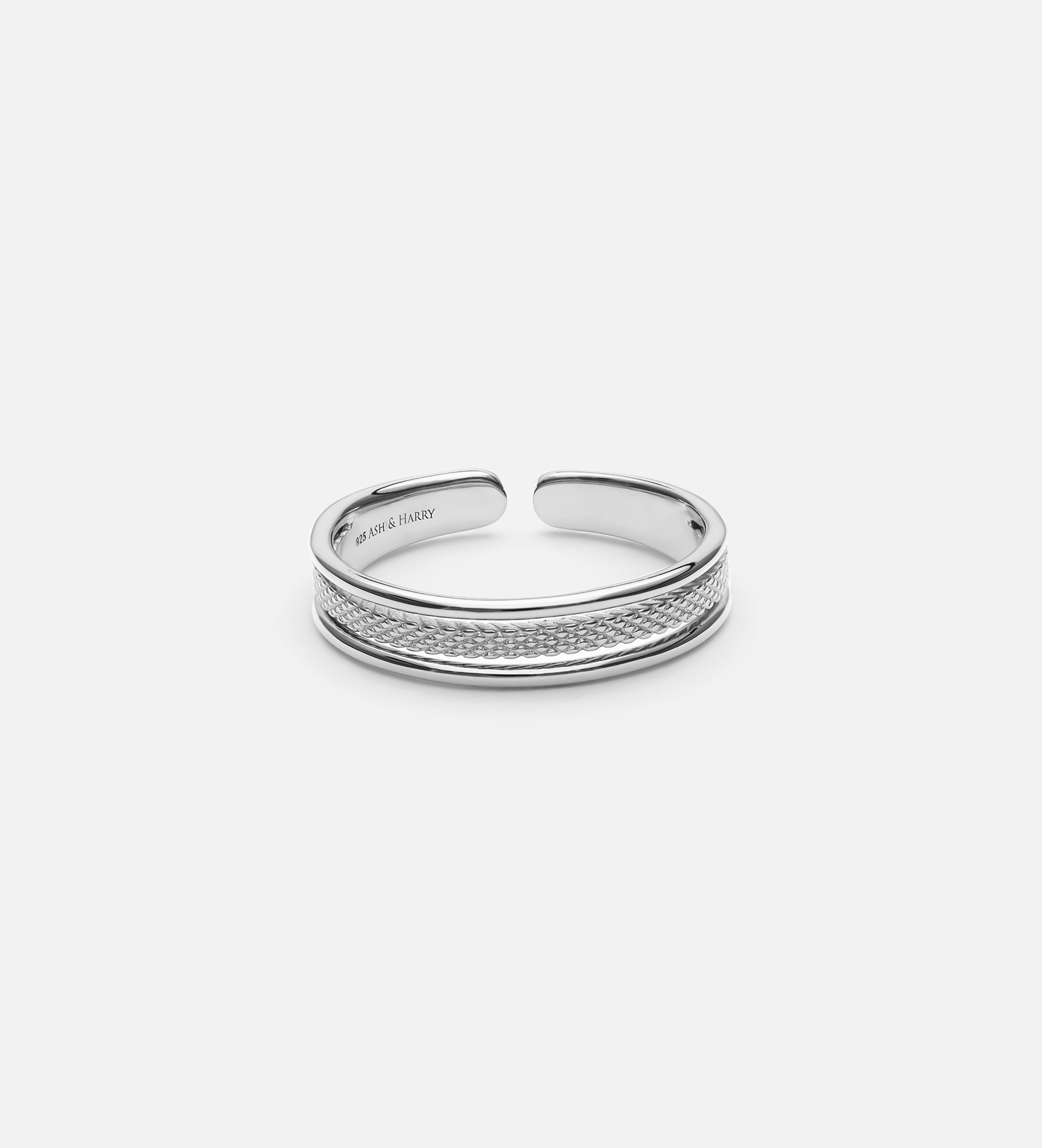 Textured Triple Stacking Ring in Silver