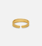 Textured Triple Stacking Ring in Gold