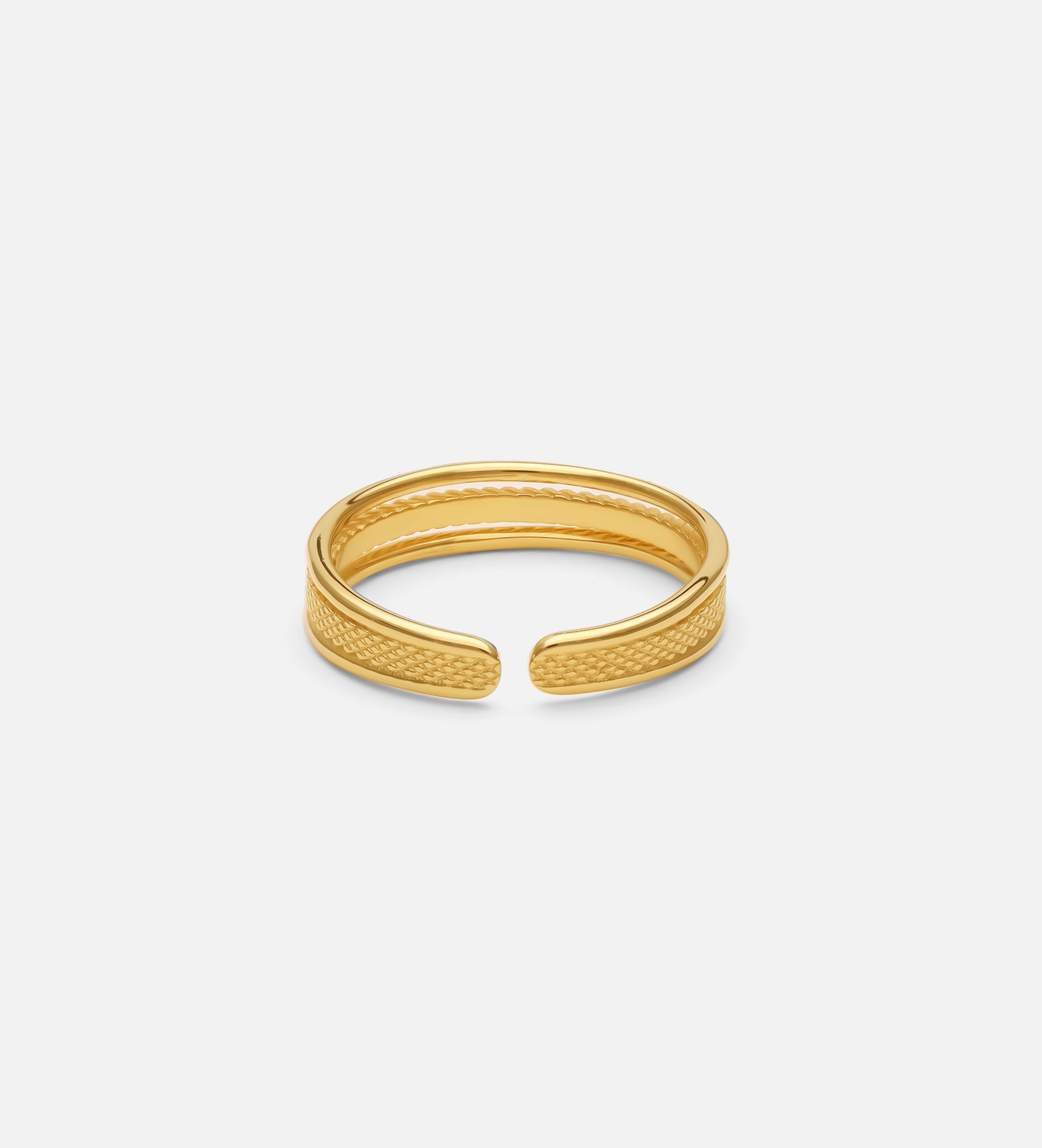 Textured Triple Stacking Ring in Gold