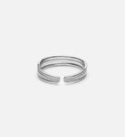 Textured Triple Stacking Ring in Silver