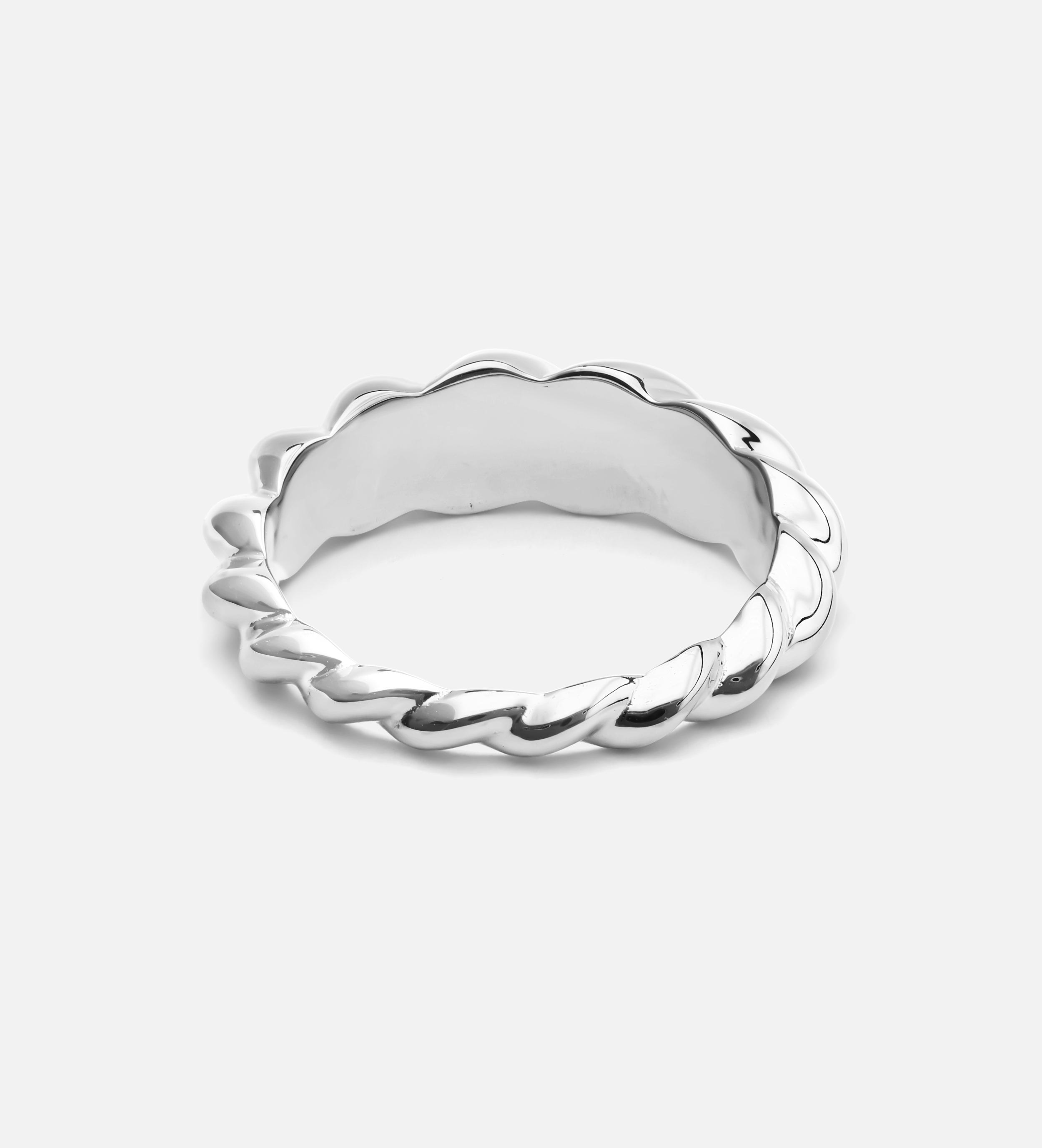 Thin Croissant Ring in Silver
