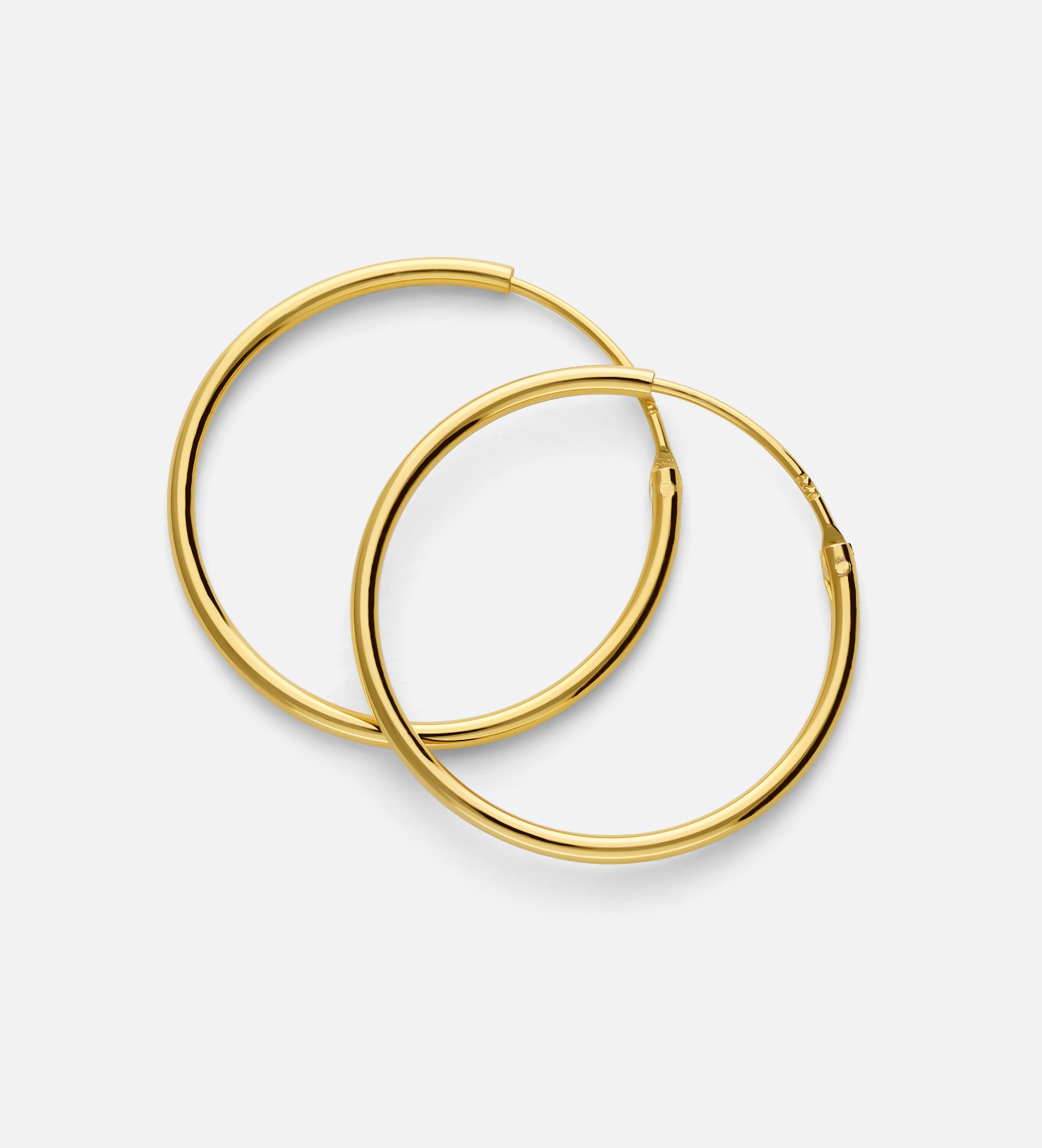 Thin Large Hoops in Gold