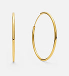 Thin Oversized Hoops in Gold