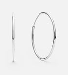 Thin Oversized Hoops in Silver