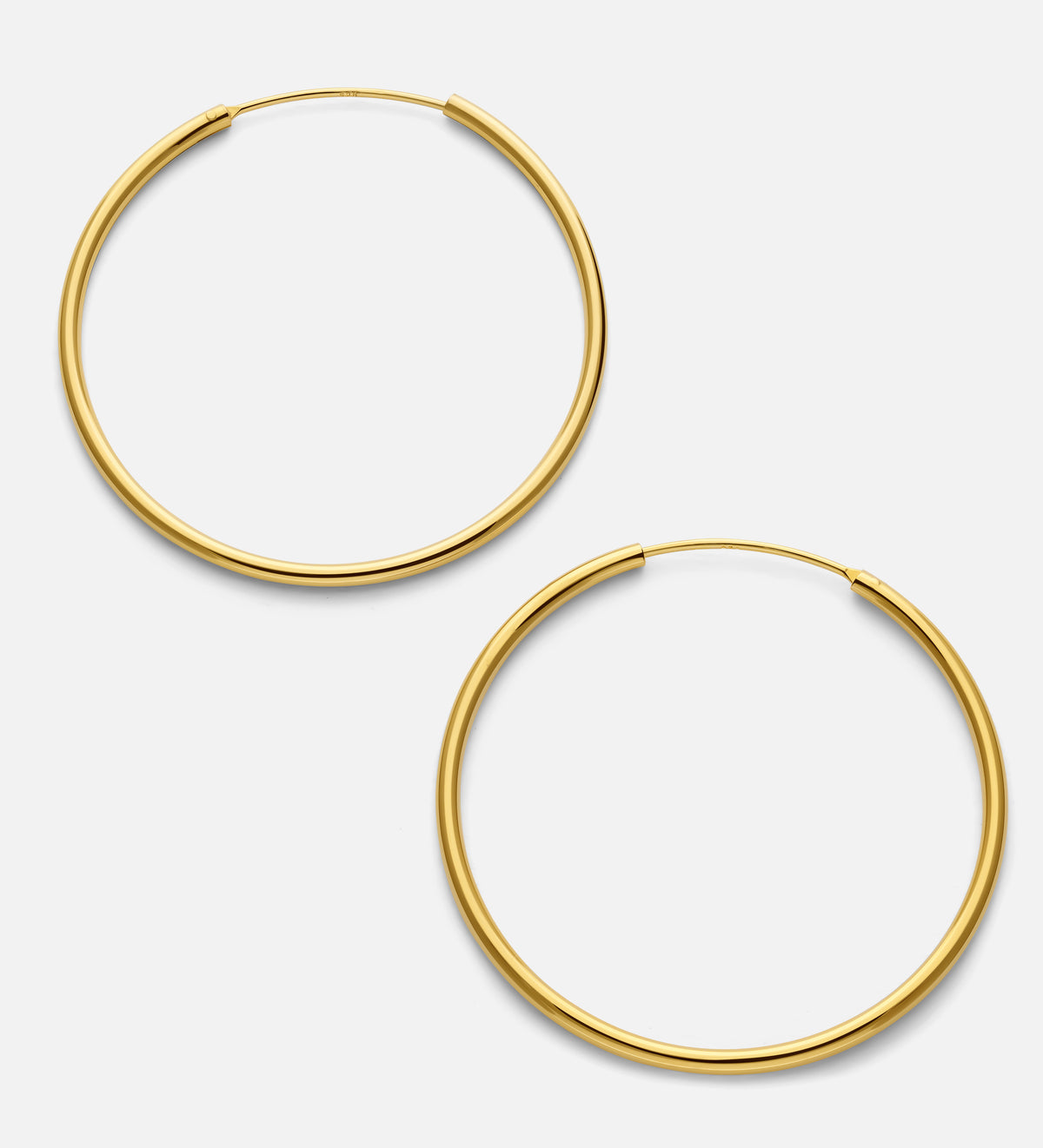 Thin Oversized Hoops in 18k Gold Plating on 925 Silver - Ash & Harry