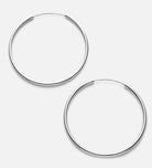 Thin Oversized Hoops in Silver