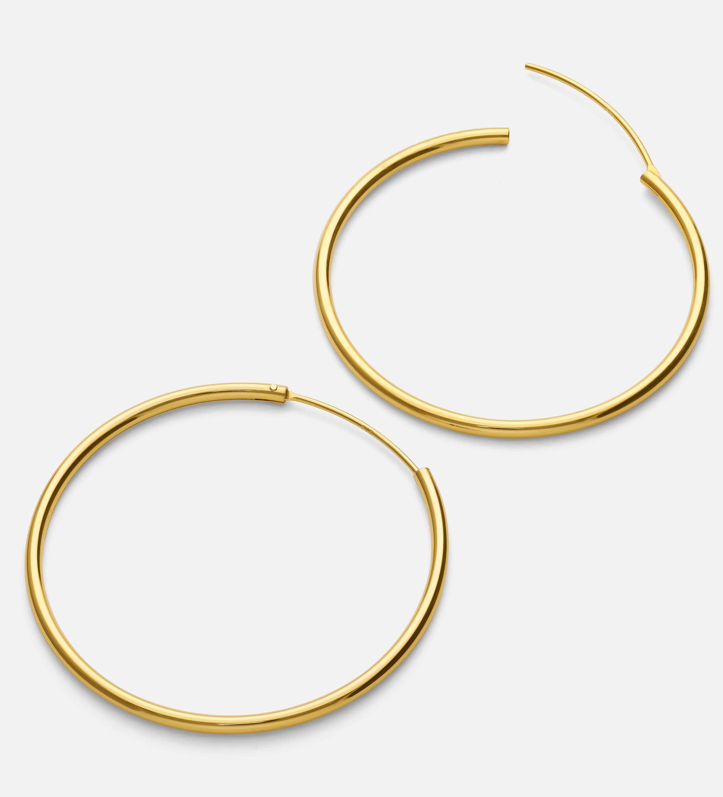Thin Oversized Hoops in Gold