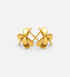 Three Leaf Clover Earrings in Gold