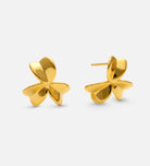Three Leaf Clover Earrings in Gold