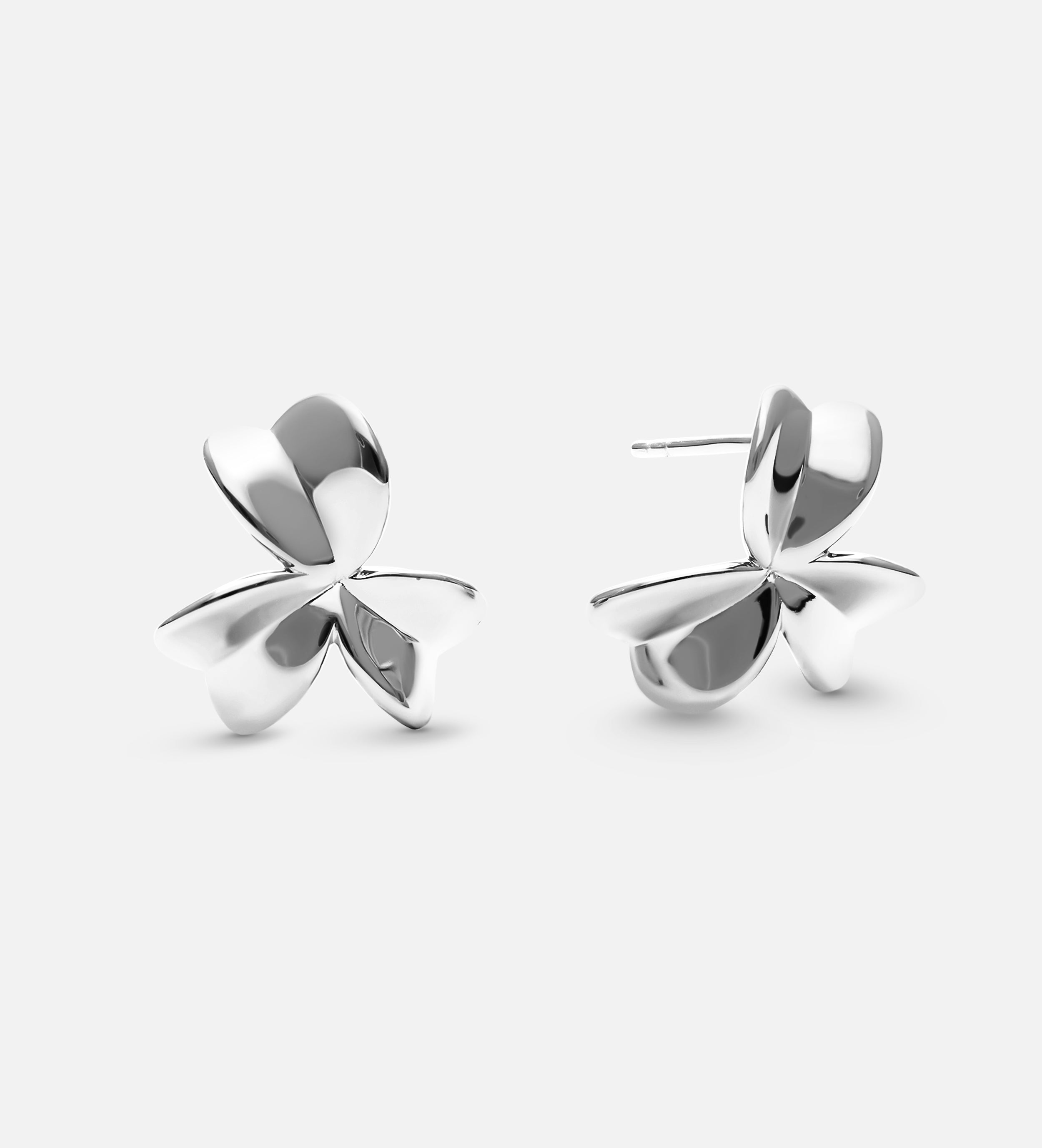 Three Leaf Clover Earrings in Silver