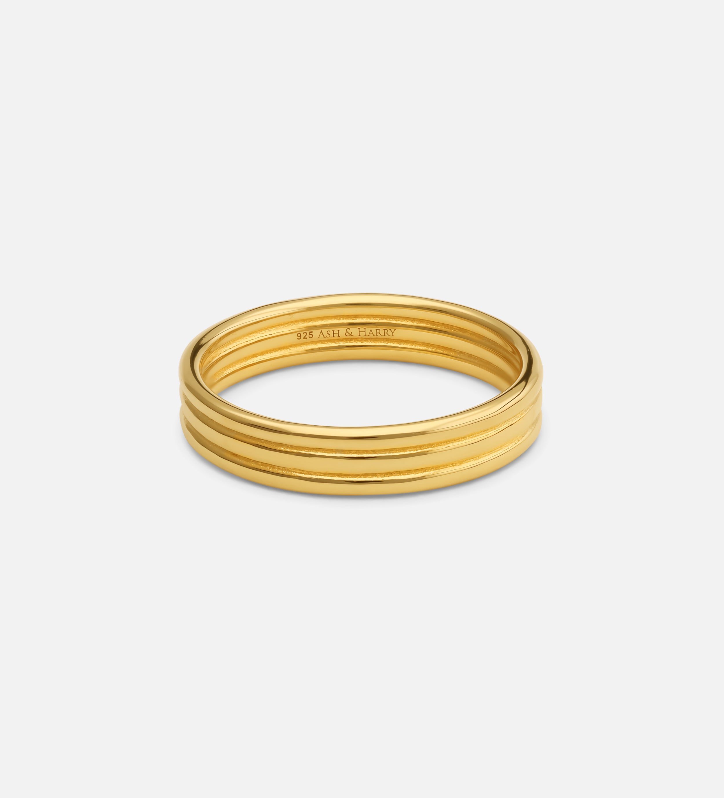 Trio Band Stacker Ring in Gold