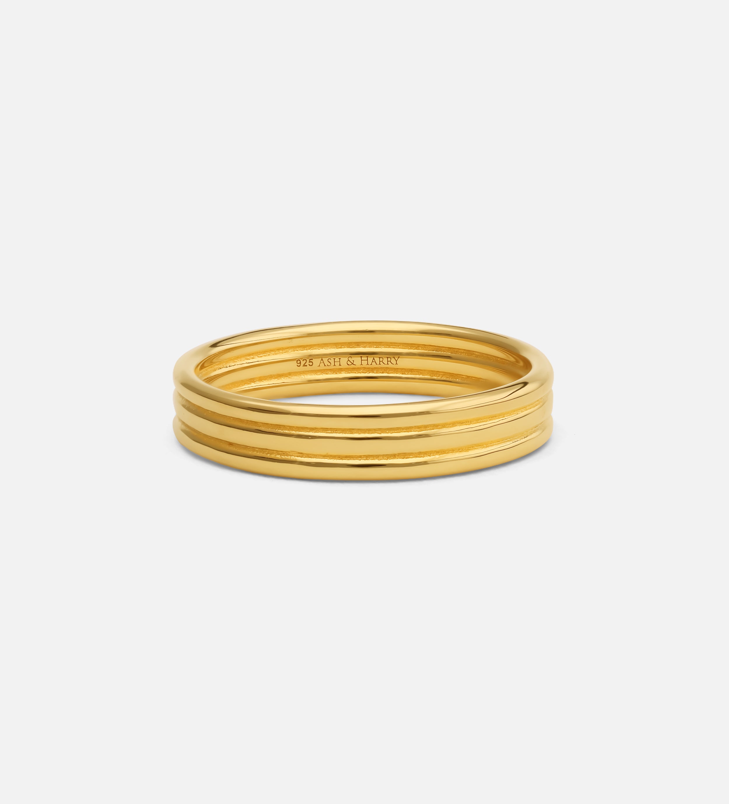 Trio Band Stacker Ring in Gold