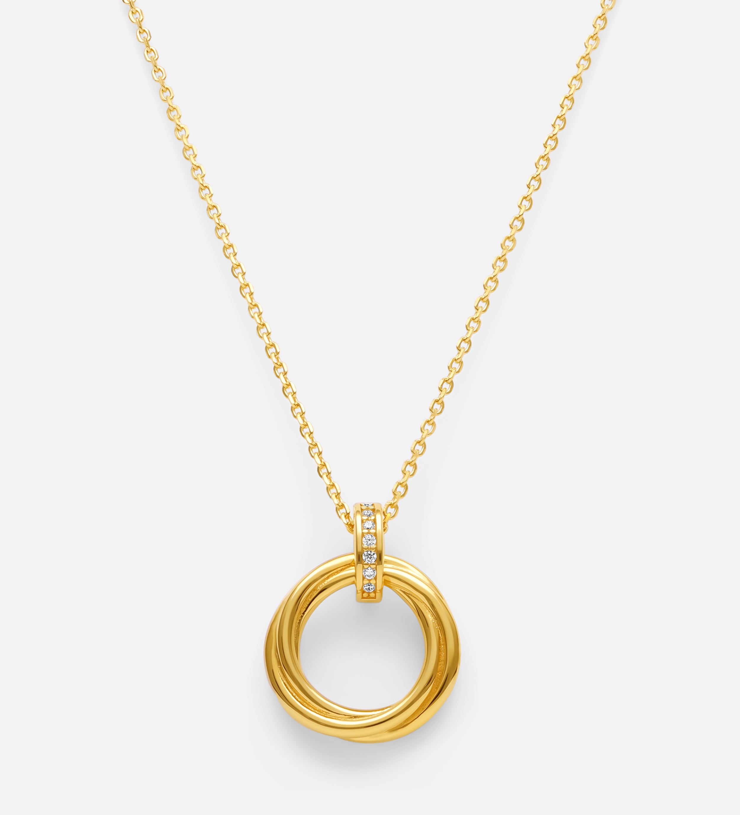Triple Ring Necklace in Gold