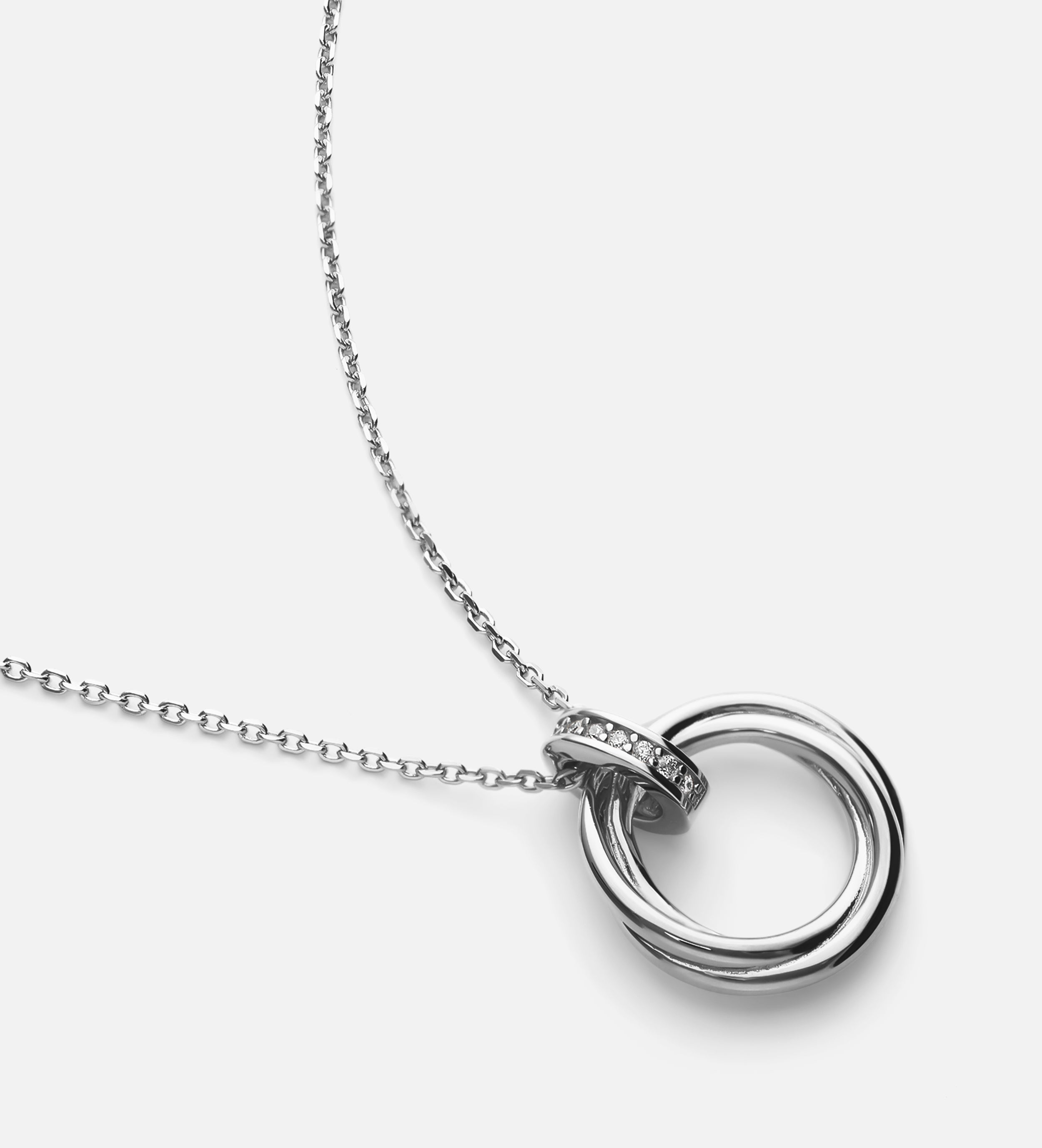 Triple Ring Necklace in Silver