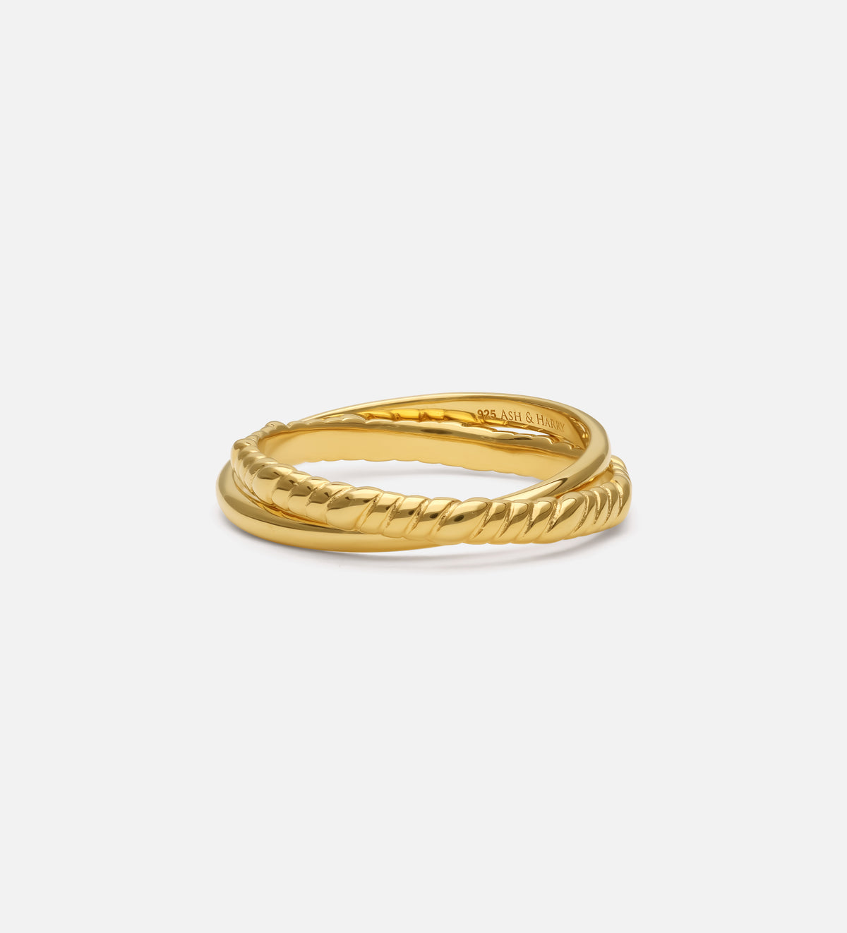 Intertwined Duo Ring in 18k Gold Plating on 925 Silver - Ash & Harry