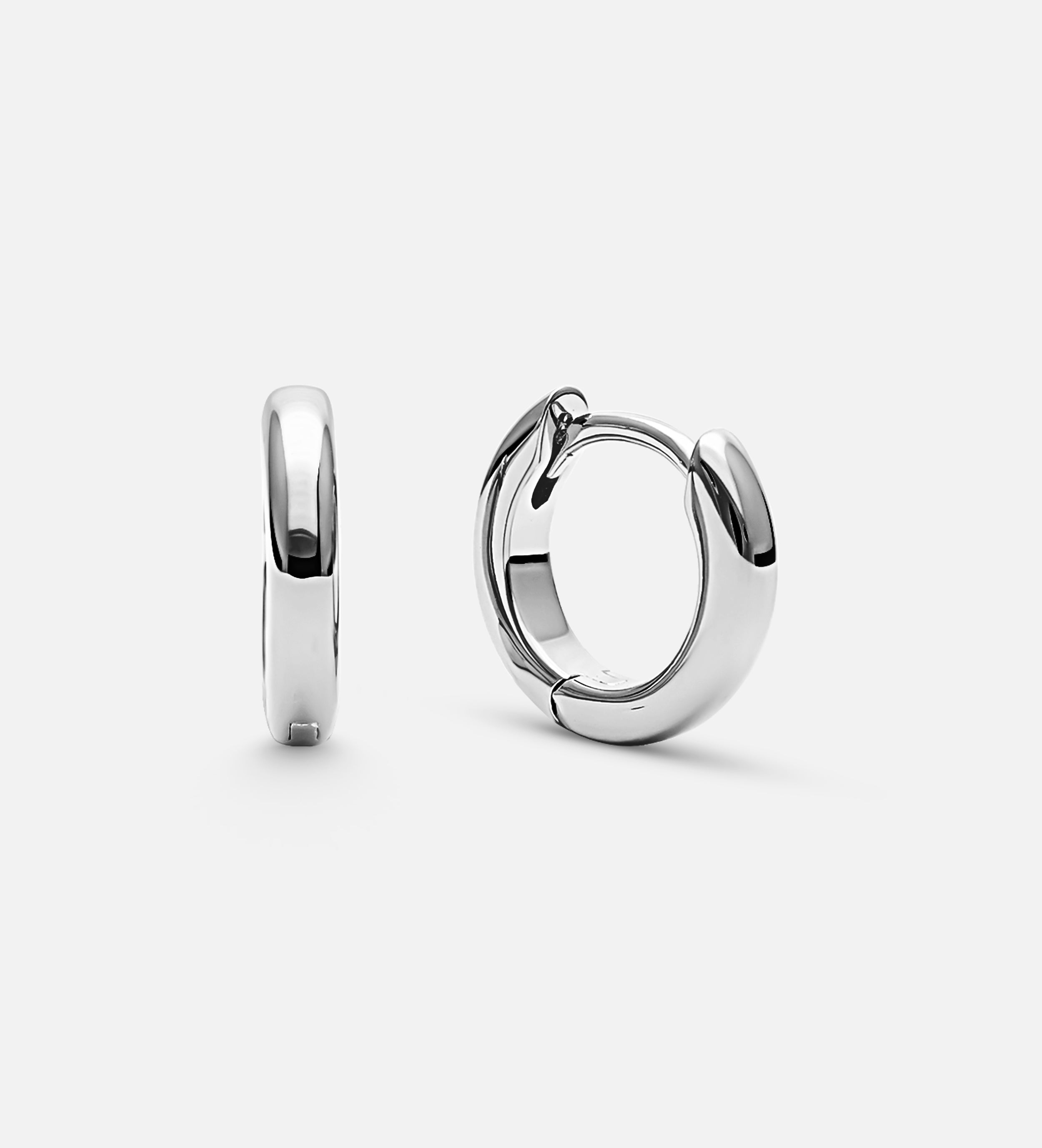 Tube Huggie Hoops in Silver