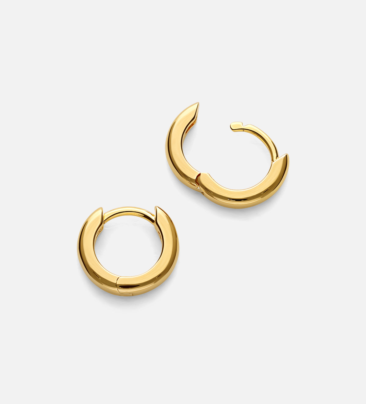 Tube Huggie Hoops in 18k Gold Plating on 925 Silver - Ash & Harry