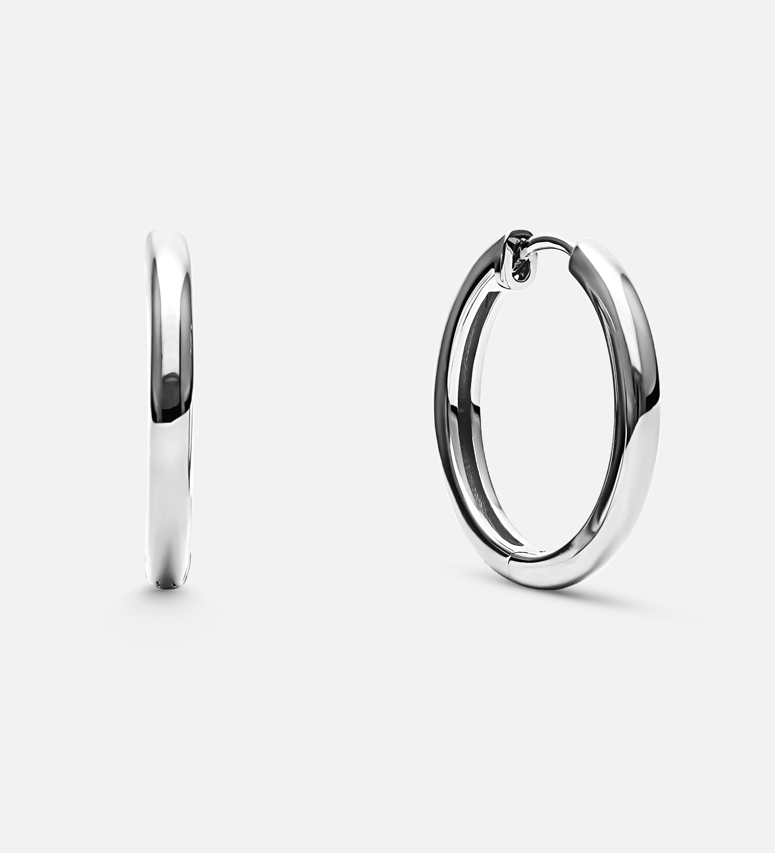 Tube Large Hoops in Silver