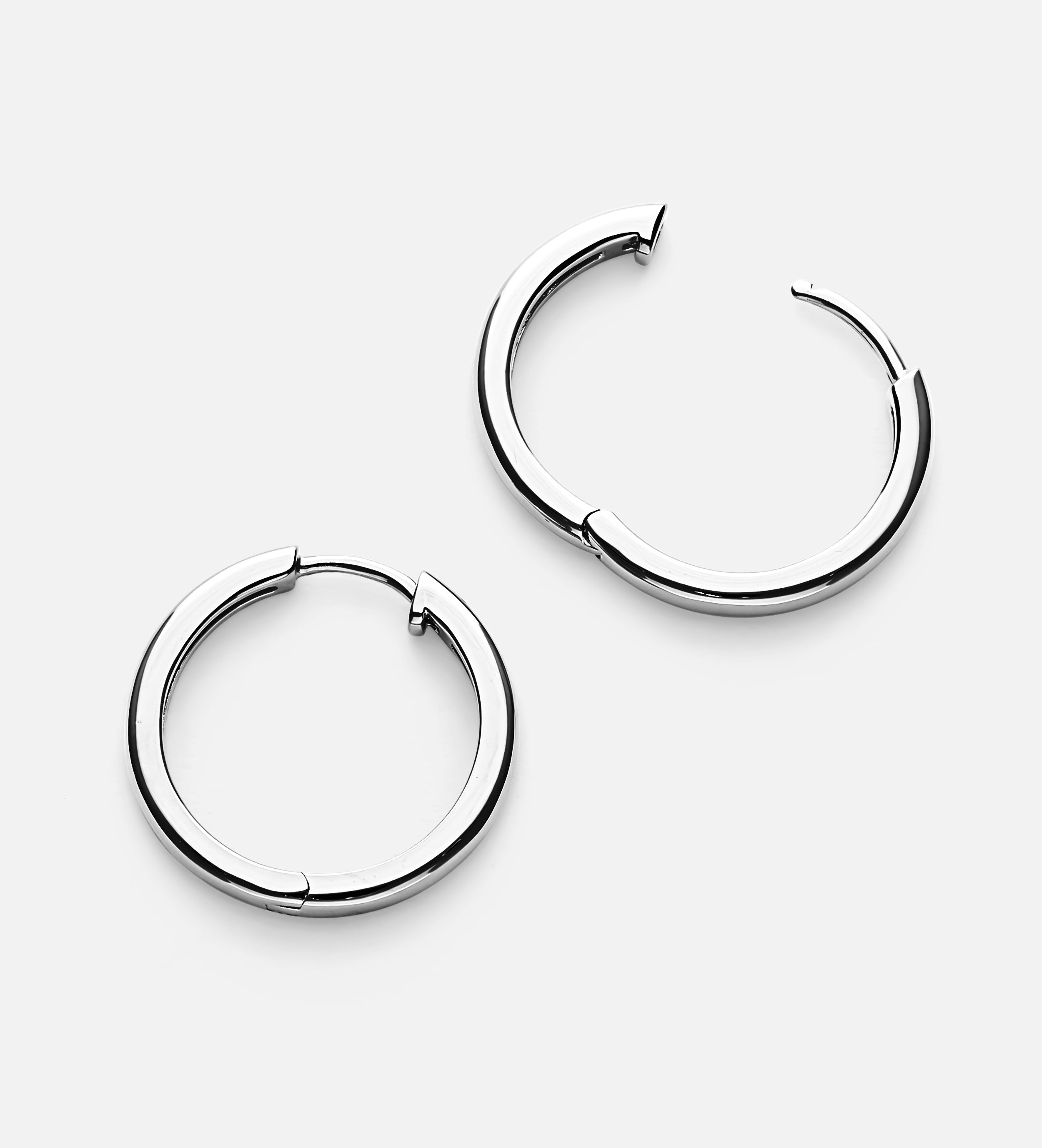 Tube Large Hoops in Silver