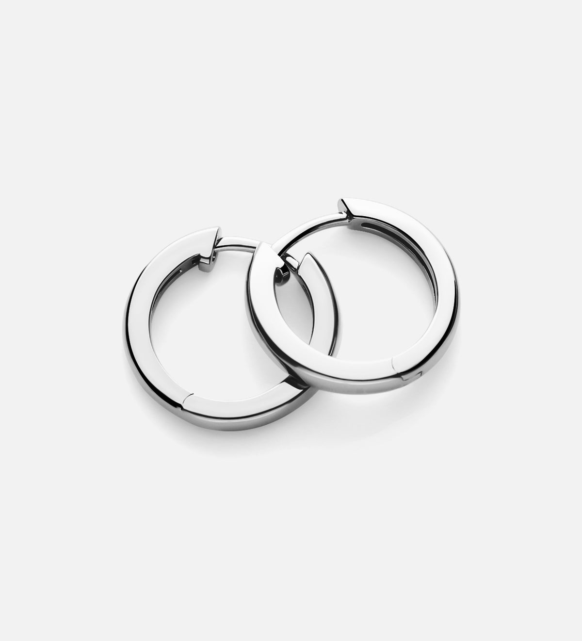 Tube Medium Hoops in Rhodium Plating on 925 Silver - Ash & Harry