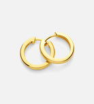 Tube Medium Hoops in Gold