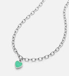Turquoise Heart Chain Bracelet in Silver