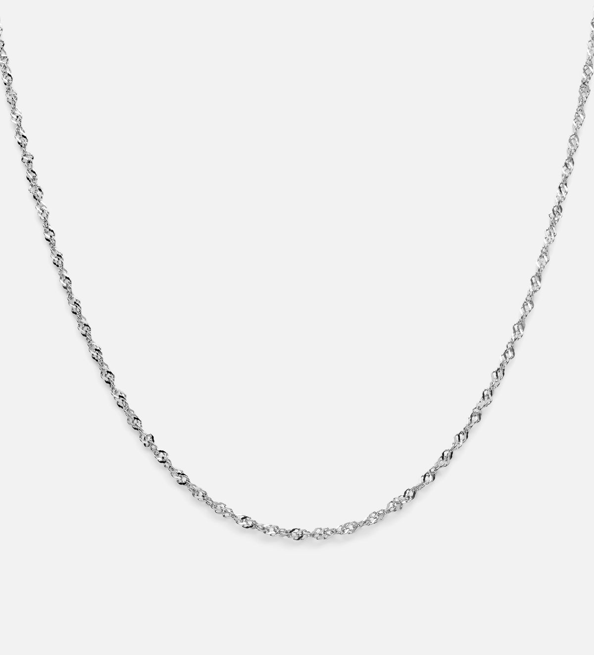 Twist Chain Necklace in Rhodium Plating on 925 Silver - Ash & Harry