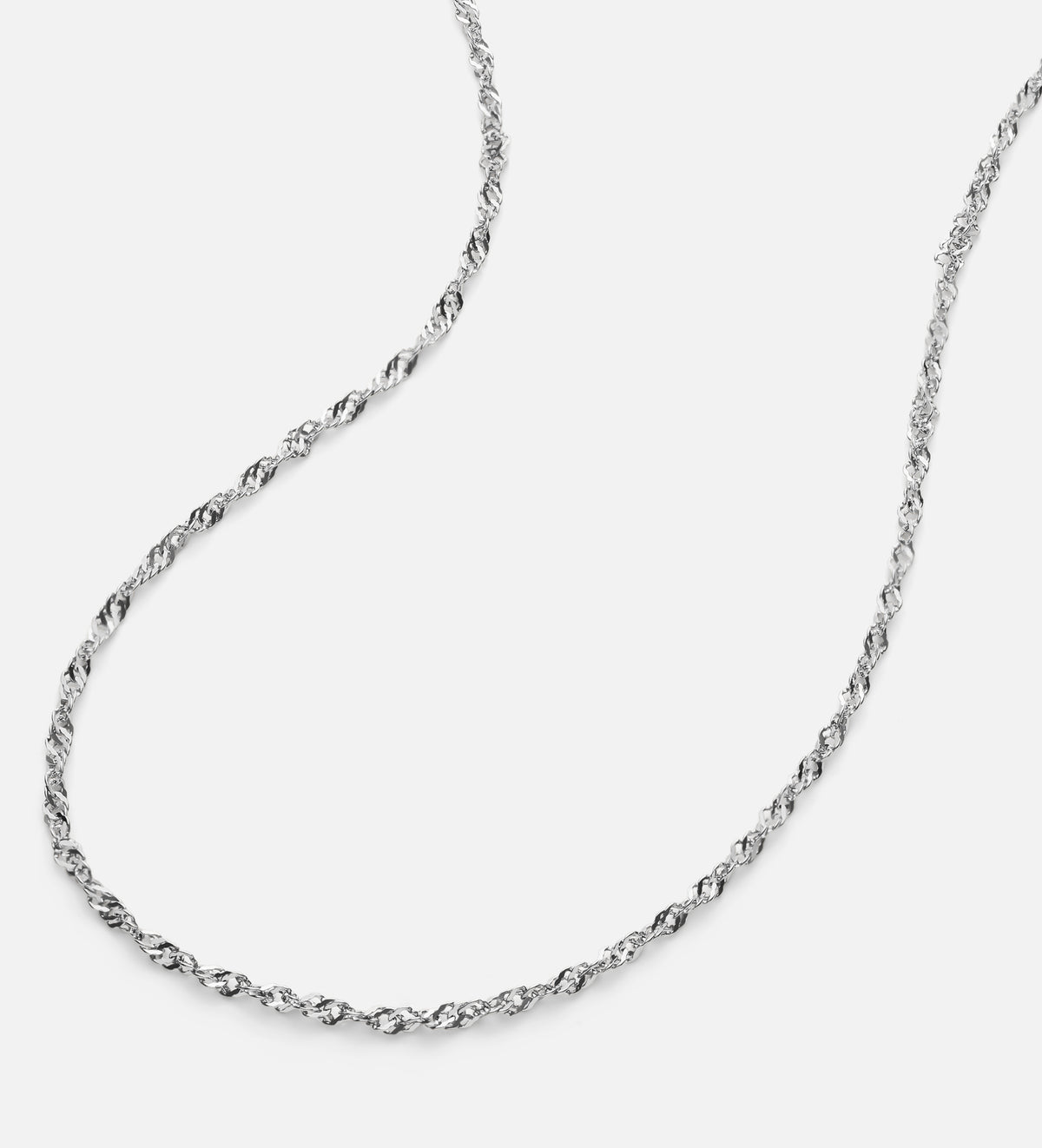 Twist Chain Necklace in Rhodium Plating on 925 Silver - Ash & Harry