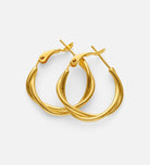 Twisted Hoop Earrings in Gold